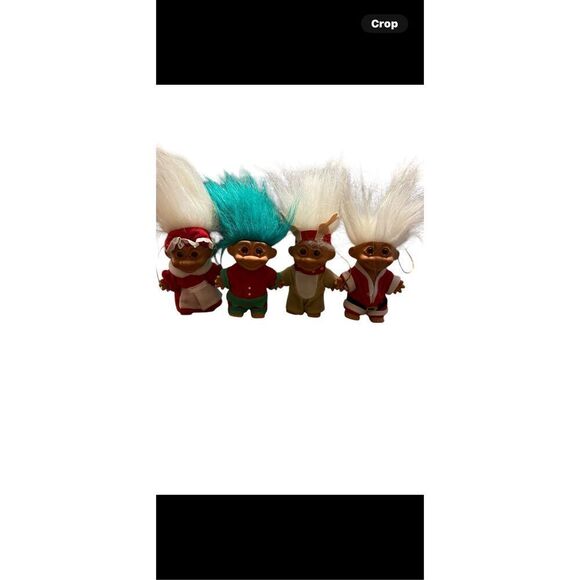 Lot of 4 Mrs. Santa Claus Caroler Reindeer Christmas Ornaments Troll Dolls - Picture 11 of 16